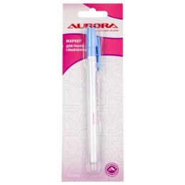 Маркер для ткани исчезающий, голубой с корректором Aurora AU-300