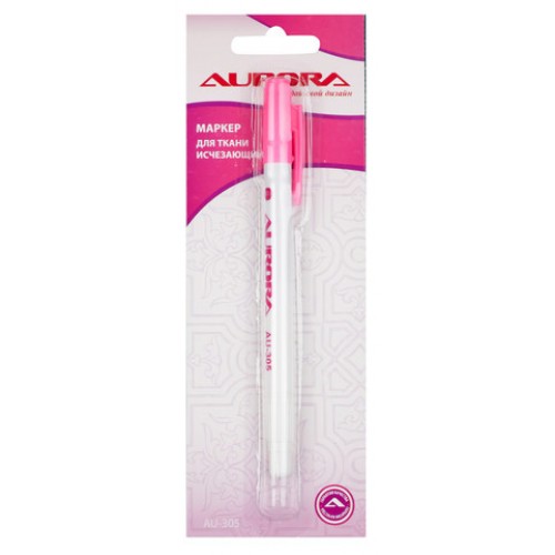 Маркер для ткани исчезающий, розовый с корректором Aurora AU-305 в Минске