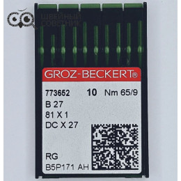 Иглы промышленные Groz-Beckert DCx27 №65 RG 10 шт.