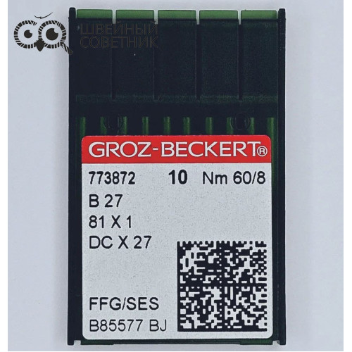 Иглы промышленные Groz-Beckert DCx27 №60 SES 10 шт. в Минске
