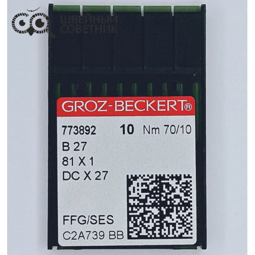 Иглы промышленные Groz-Beckert DCx27 №70 SES 10 шт. в Минске