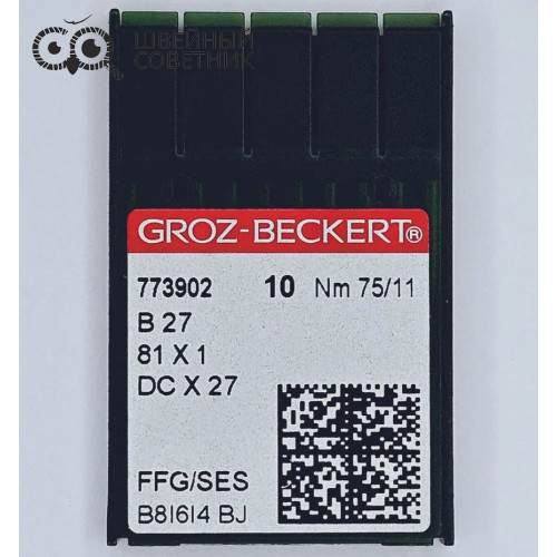 Иглы промышленные Groz-Beckert DCx27 №75 SES 10 шт. в Минске