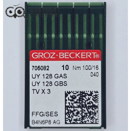 Иглы промышленные Groz-Beckert UYx128 GAS №100 SES 10 шт.