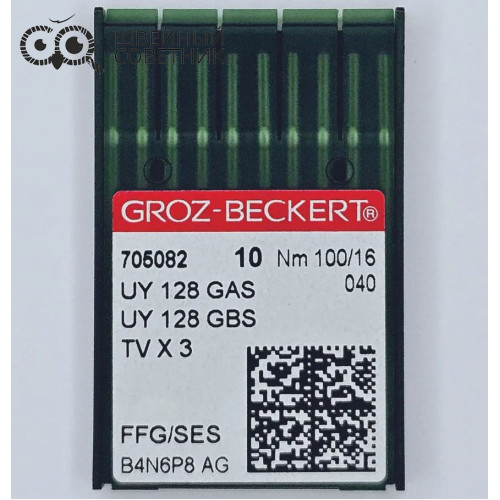 Иглы промышленные Groz-Beckert UYx128 GAS №100 SES 10 шт. в Минске