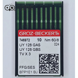 Иглы промышленные Groz-Beckert UYx128 GAS №60 SES 10 шт.