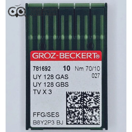 Иглы промышленные Groz-Beckert UYx128 GAS №70 SES 10 шт.