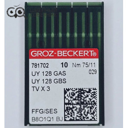 Иглы промышленные Groz-Beckert UYx128 GAS №75 SES 10 шт.