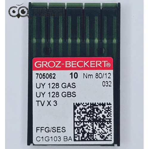 Иглы промышленные Groz-Beckert UYx128 GAS №80 SES 10 шт. в Минске