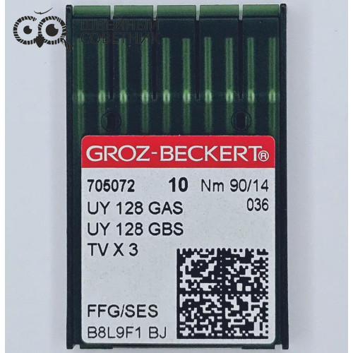 Иглы промышленные Groz-Beckert UYx128 GAS №90 SES 10 шт. в Минске