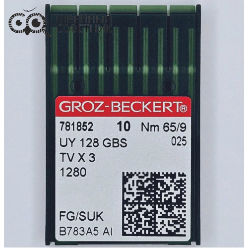 Иглы промышленные Groz-Beckert UYx128 GBS №65 SUK 10 шт. в Минске