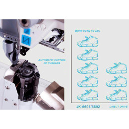 Автоматическая колонковая промышленная швейная машина Jack JK-S5-91