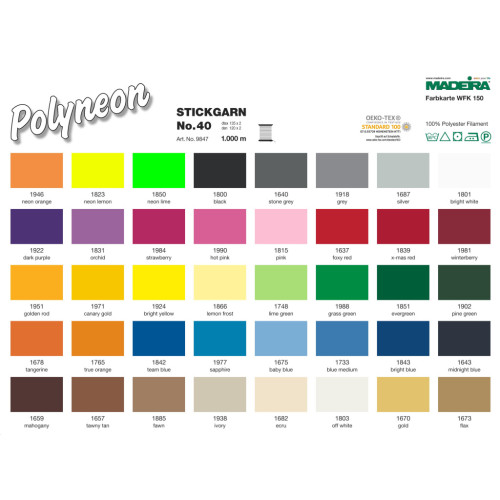 Вышивальные нитки Madeira POLYNEON №40 1000м. (1 шт.) в Минске