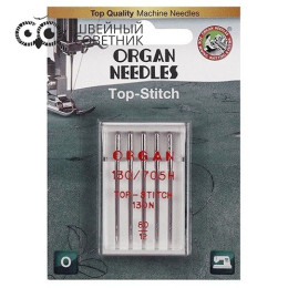 Иглы Organ топ стич 130/705H 130 N №80 5 шт.