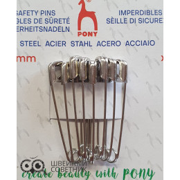Булавки английские Pony 84403 никель, 38 мм (8 шт.)
