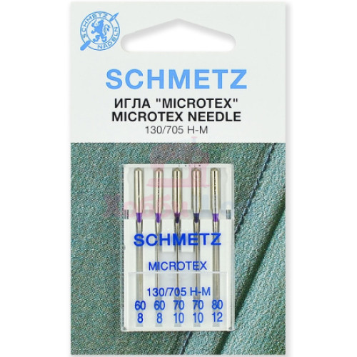 Набор игл для крепа и шелка SCHMETZ Microtex №60-80 (5 шт.) в Минске