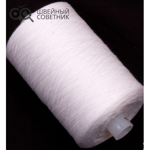 Нитки армированные Красная нить 35 ЛЛ, 2500 м цвет: белый, черный (1 шт.) в Минске