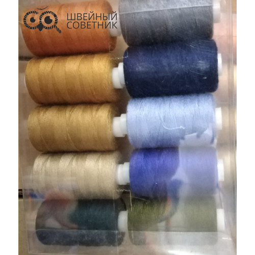 Нитки джинсовые Красная нить 20/3 220 м ассорти (10 шт.) в Минске