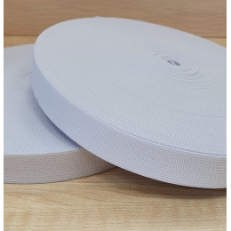 Резинка эластичная вязаная 25мм, белая, 50м