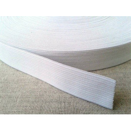 Резинка эластичная вязаная 25мм, белая, 50м
