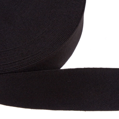 Резинка эластичная вязаная 25мм, черная, 50м в Минске